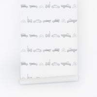 Neutral Transportation Print Wallpaper