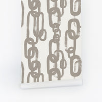 Taupe Color Chain Pattern © Wallpaper