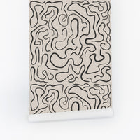 Abstract Funky Lines Ceiling Wallpaper