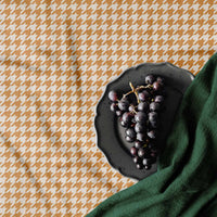 orange vintage linen fabric design