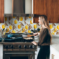 Baby Blue Lemons Backsplash