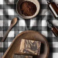 gingham style tablecloth in black and white
