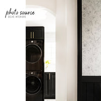 Subtle Floral Peony Laundry Room Wallpaper