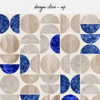 geometric marble design backsplash