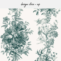 green vintage floral peel and stick backsplash