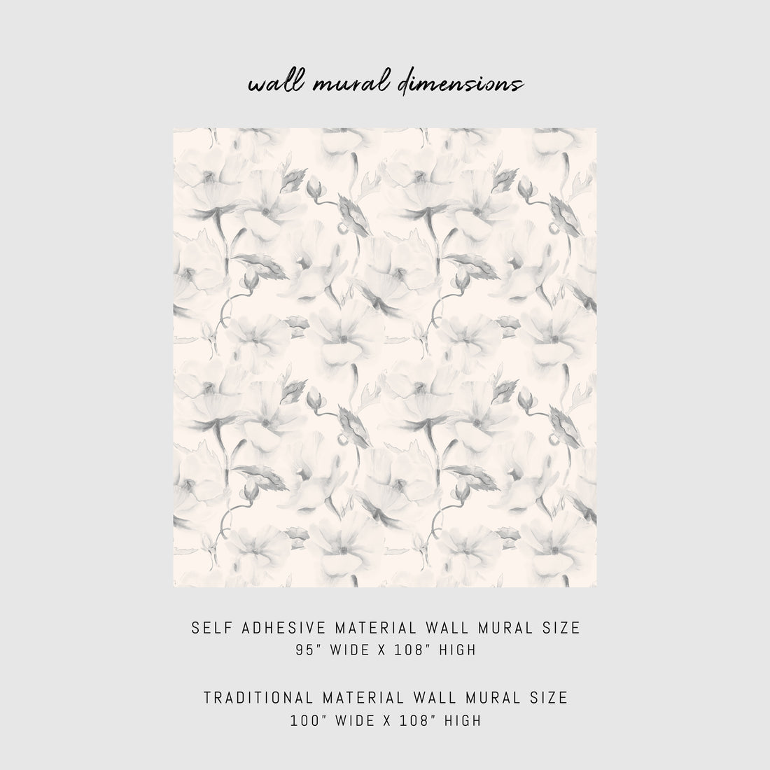 Neutral Oversized Floral Wall Mural