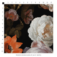 vintage floral fabric design in dark colors