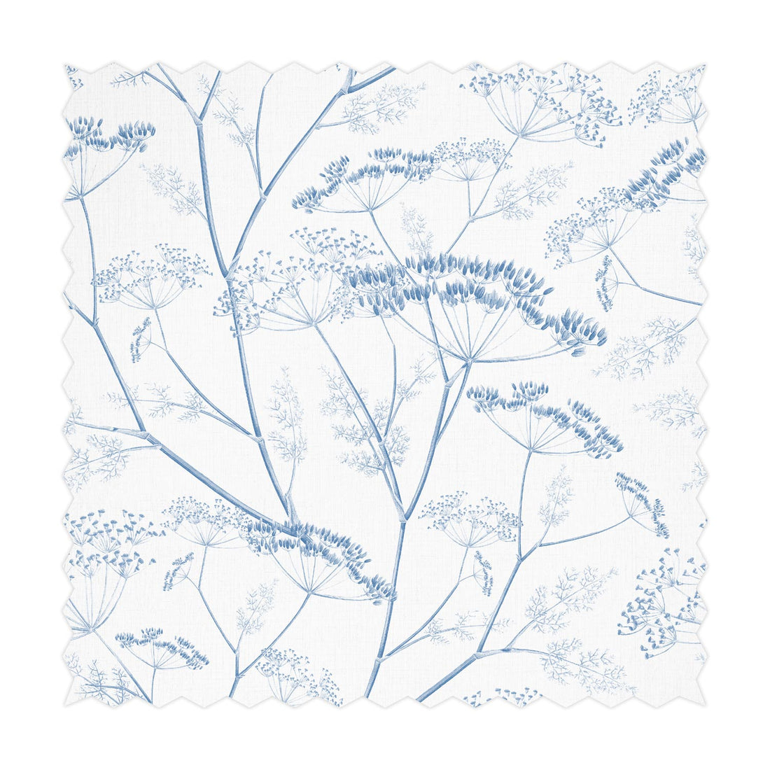 blue wildflower print fabric design