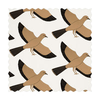 bird printed fabric design in light colors