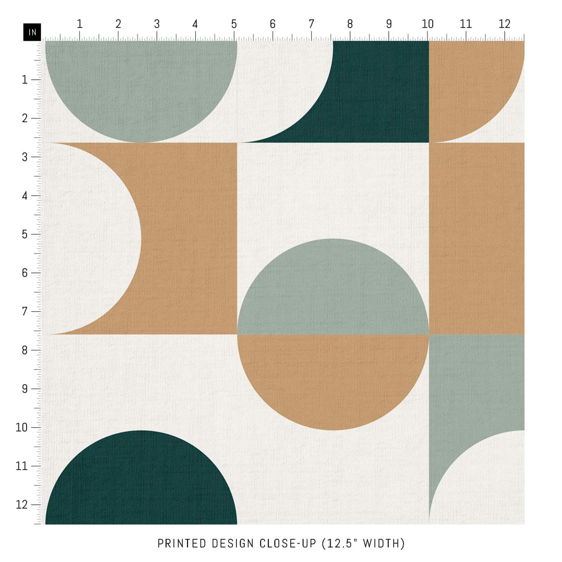 vintage fabric prints with green and brown shapes