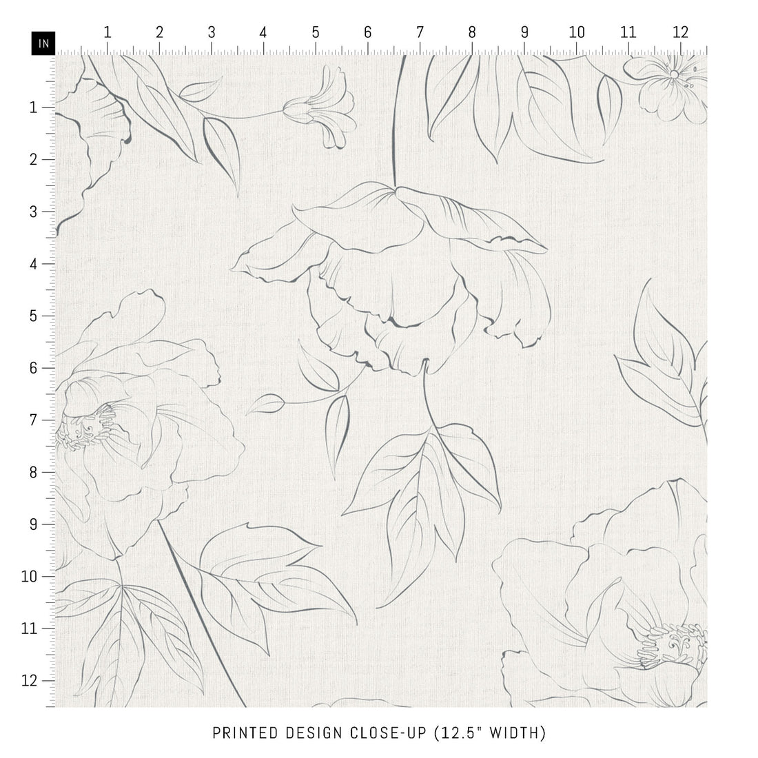 delicate floral printed neutral fabric design