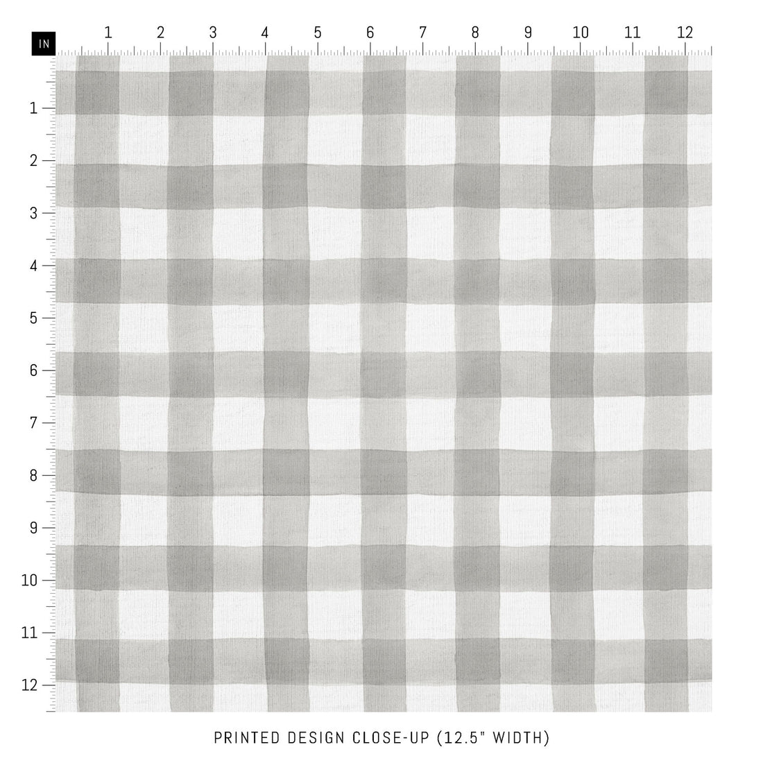 watercolor plaid design fabric in light grey