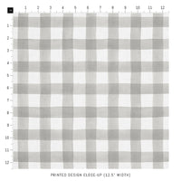 watercolor plaid design fabric in light grey