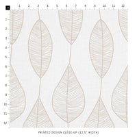 beige leaves print fabric scale