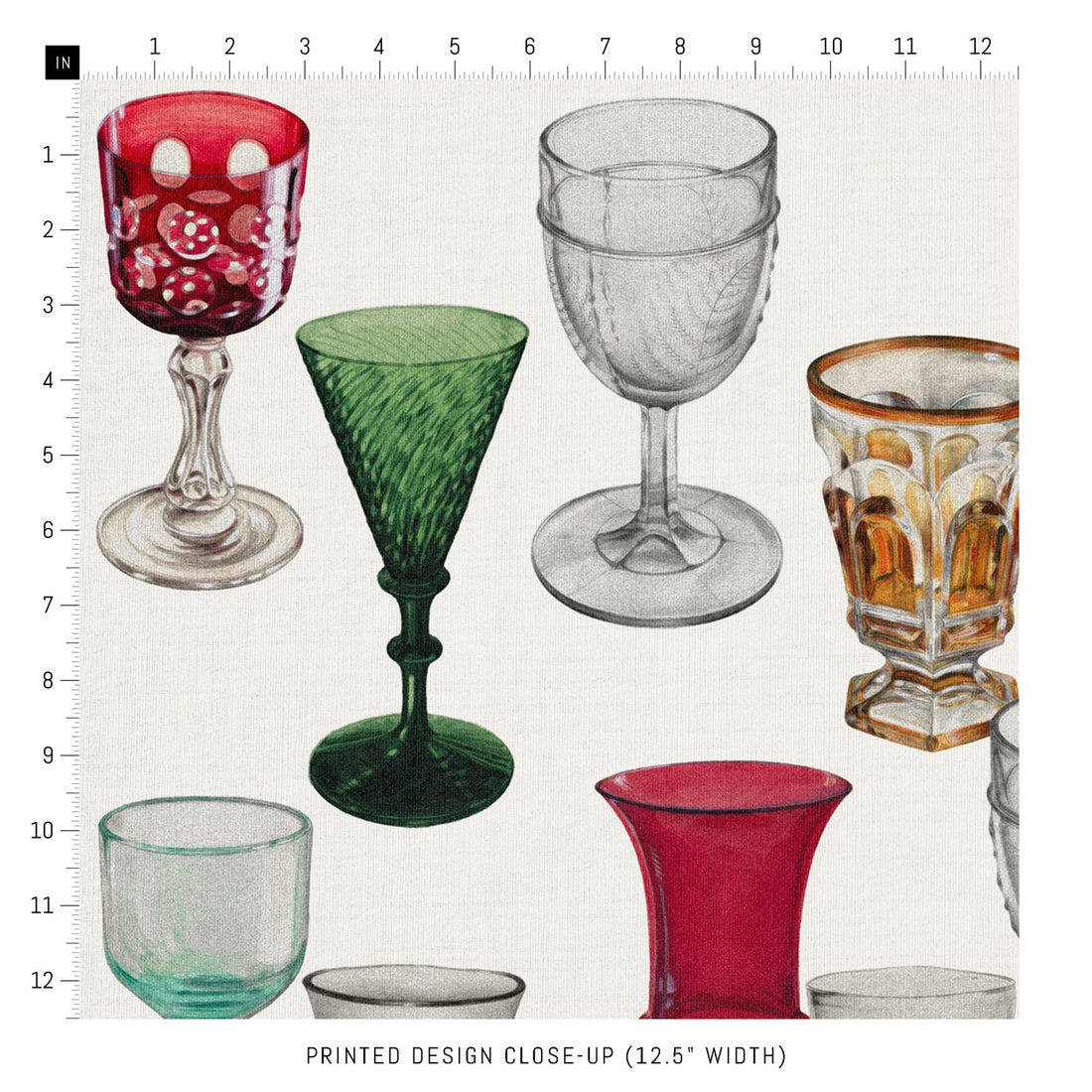 vintage multicolor print fabric design