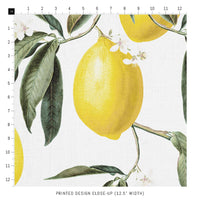 bright yellow lemon pattern fabric