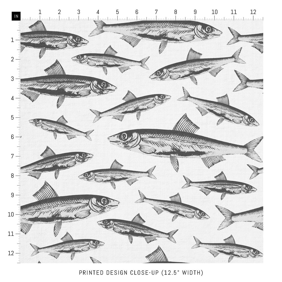 food themed fabric print with fishes