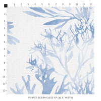 light blue watercolor coral print fabric