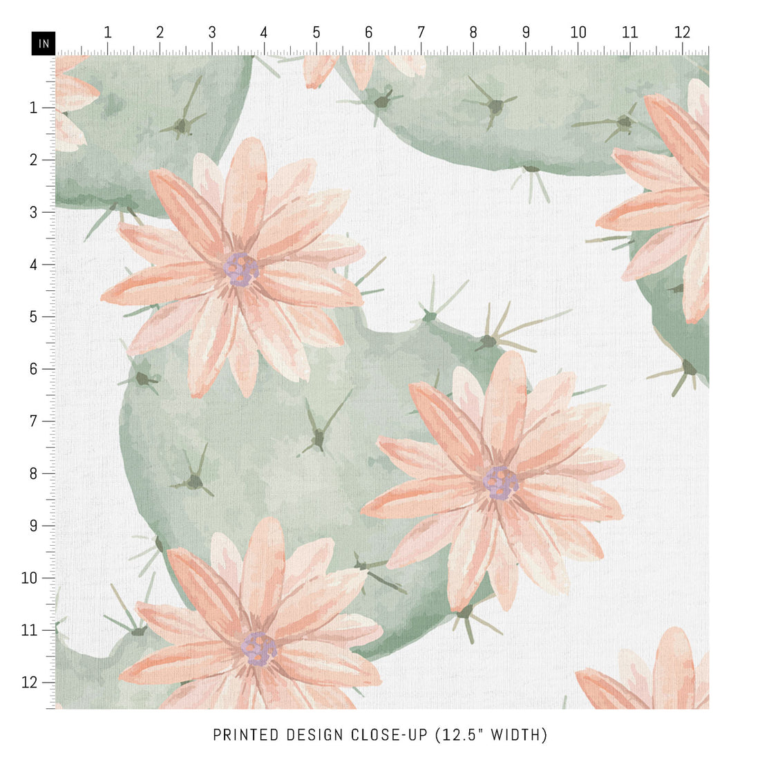 decorative fabric design with cactus pattern