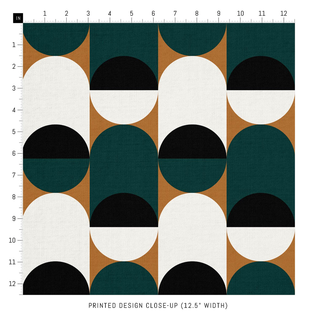 abstract retro printed fabric design close up