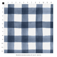 blue plaid design fabric print