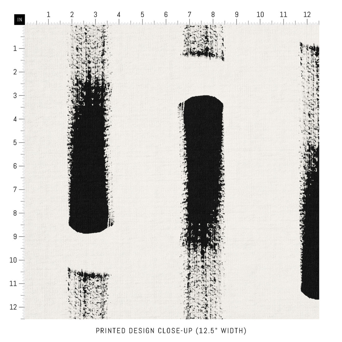 watercolor printed fabric in black and white