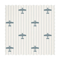 Vintage Airplane Pattern Printed Fabric