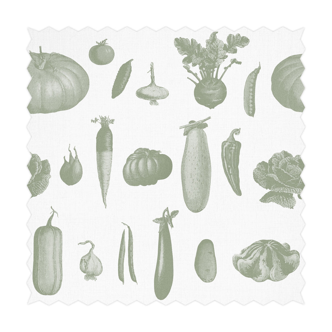 green vegetable pattern fabric