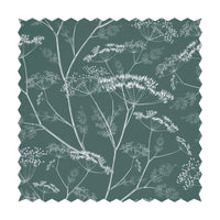 dark green botanical fabric design