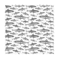 tiny fish print fabric design in grey