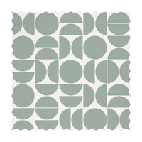 green geometric print vintage fabric