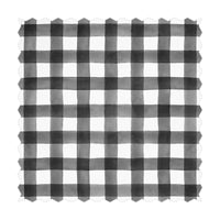 watercolor gingham fabric design in black and white