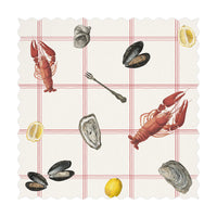 colorful seafood inspired fabric design
