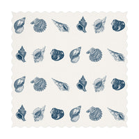 coastal shell design fabric in light blue