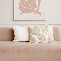 neutral cactus print fabric pillowcase