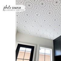Scandi style geometric ceiling wallpaper