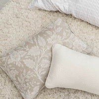 neutral floral linen fabric design pillowcase