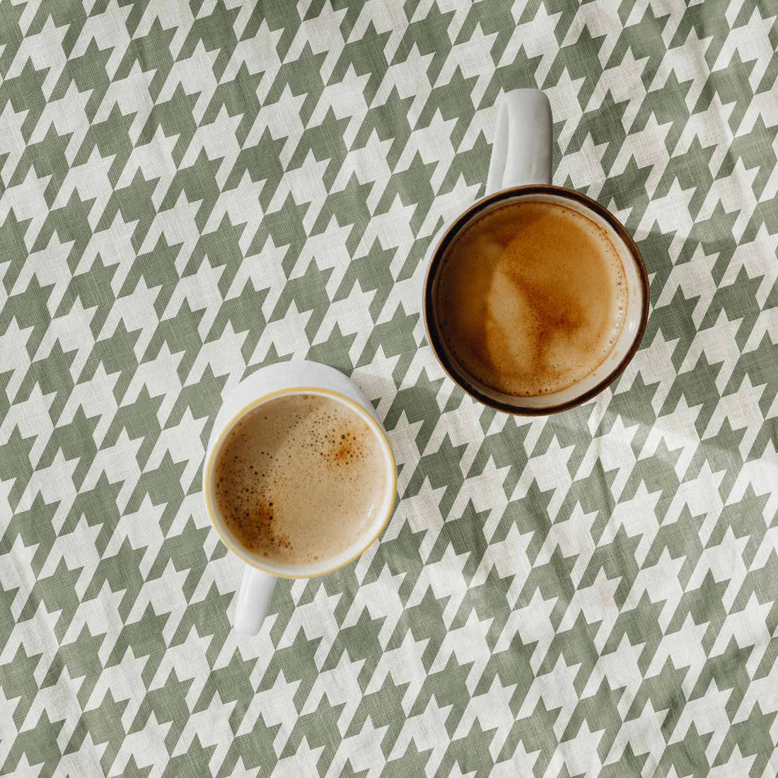tiny houndstooth fabric print in green