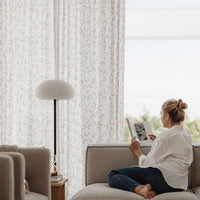 neutral curtains in elegant interior