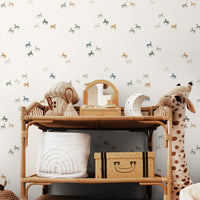 Tiny Geometric Horses Kids Wallpaper