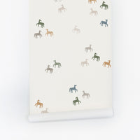Tiny Geometric Horses Kids Wallpaper