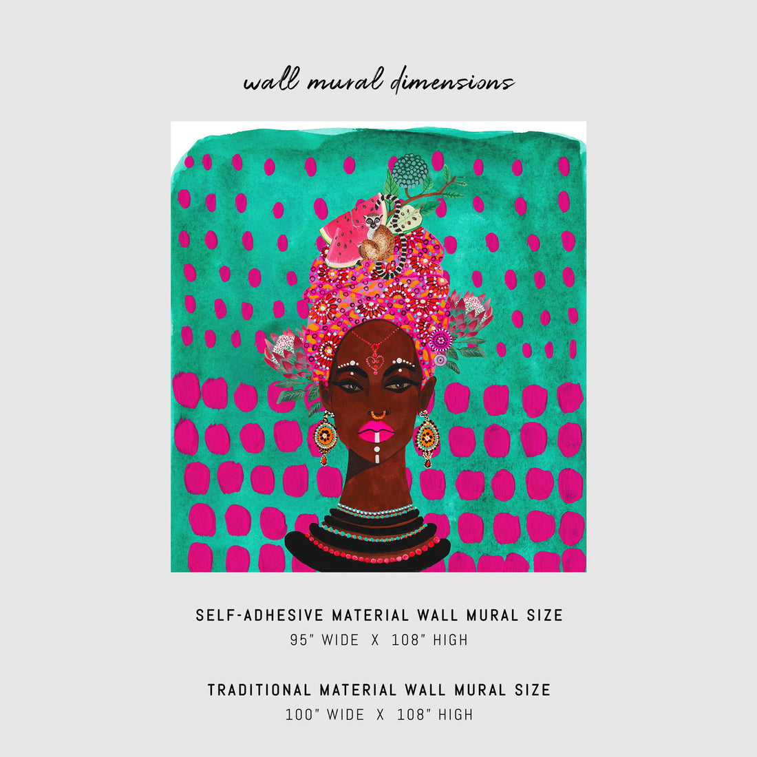 large scale wall mural with african pattern