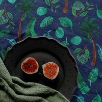 tropical design fabric tablecloth in green