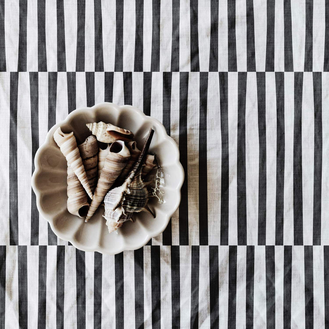 black and white abstract lines print fabric