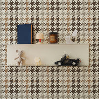 Houndstooth Plaid Kids Wallpaper In Browns