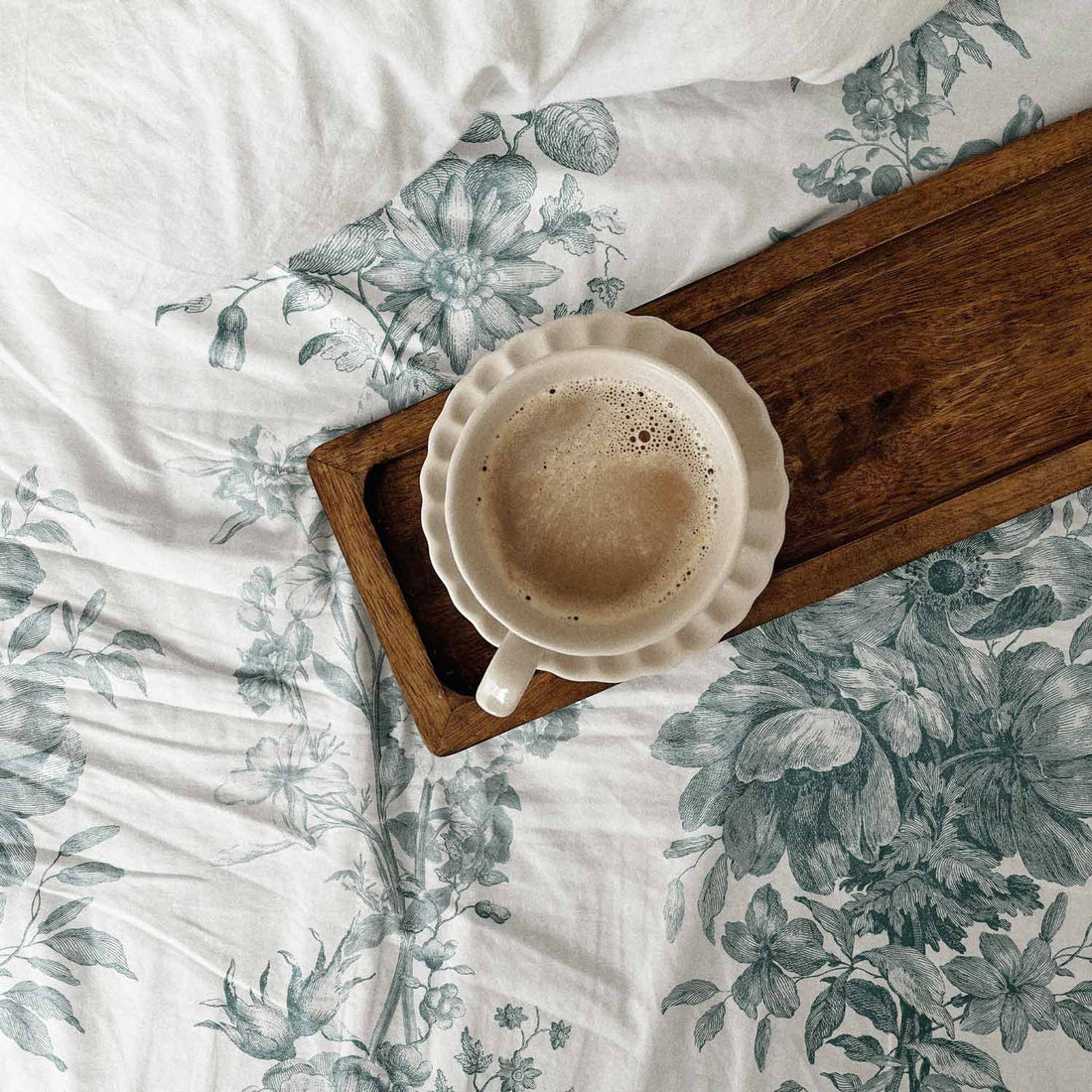 farmhouse style bedroom with green bedsheet cover