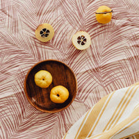tropical pink palm leaves print fabric tablecloth