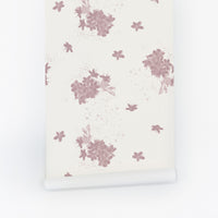 Pink Abstract Watercolor Cherry Blossoms Kids Wallpaper