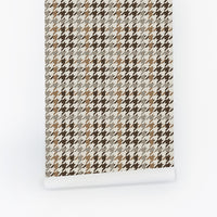 Houndstooth Plaid Wallpaper In Browns