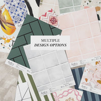 Navy Abstract Oysters Pattern Backsplash